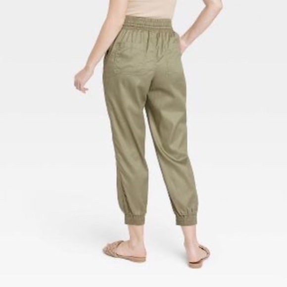 Women's High-Rise Ankle Jogger Pants - A New Day™ size M - army green - Picture 3 of 9
